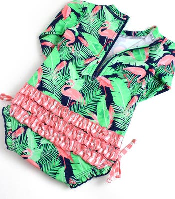 Baby Girls Long Sleeve UPF50+ One Piece Rash Guard