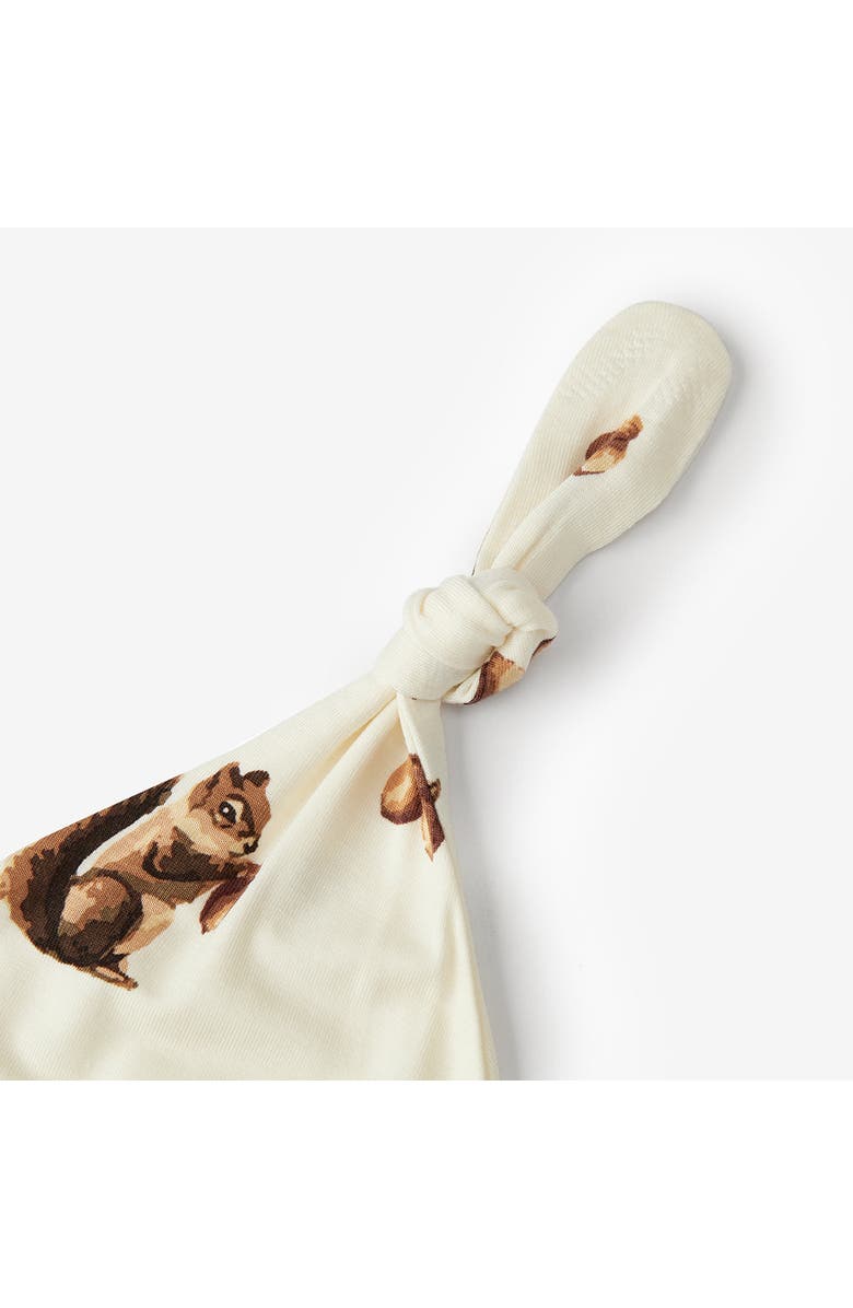 Milkbarn Luxe Stretch Newborn Gown and Hat Set, Alternate, color, Chipmunk