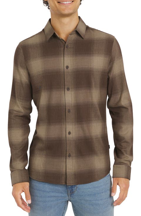 Plaid Button-Up Shirt