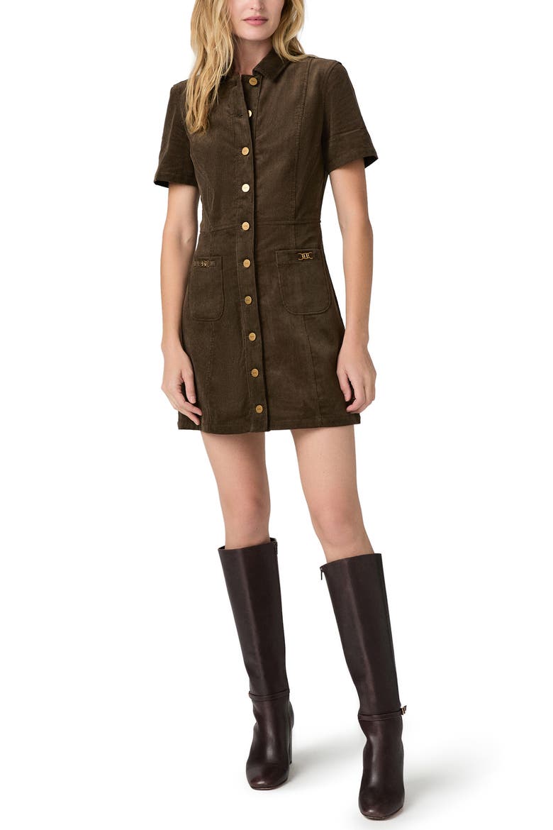 Clementine Corduroy Minidress, Alternate, color, FERN