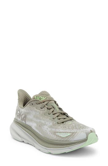 Hoka Clifton 9 Running Shoe In Green