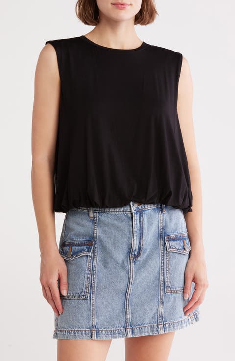 Sleeveless Bubble Hem Top