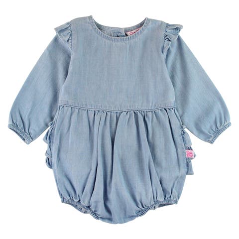 Baby Toddler Girls Long Sleeve Flutter Bubble Romper