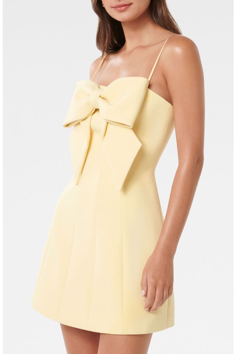 Hayley Bow Front Cocktail Minidress, Alternate, color, ASPEN GOLD
