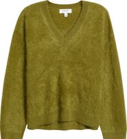 Nordstrom Brushed Cashmere V-Neck Sweater