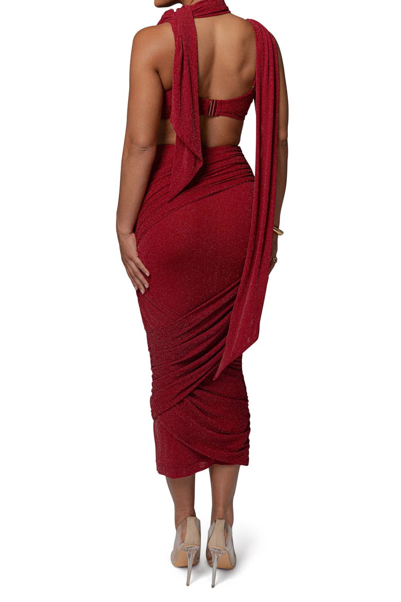 Divine Drape Sleeveless Dress, Alternate, color, RED