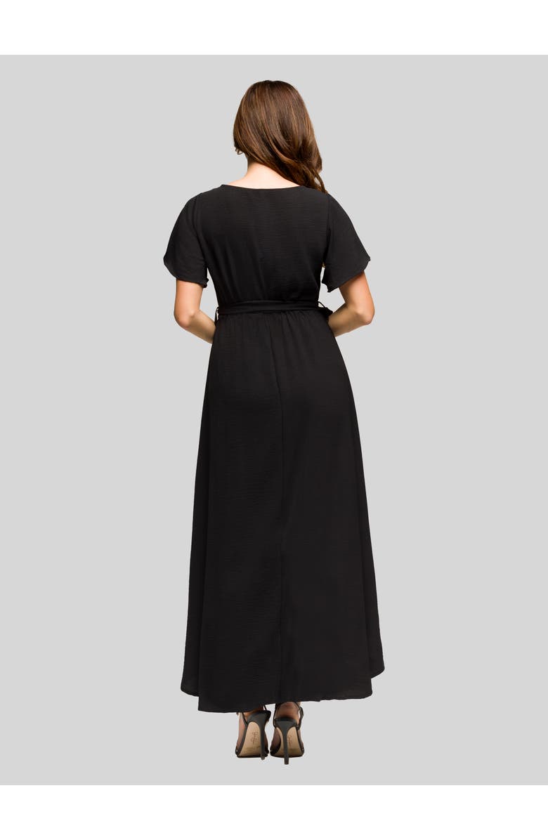 24seven Comfort Apparel V-Neck Sleeveless Maxi Dress with Belt, Alternate, color, 