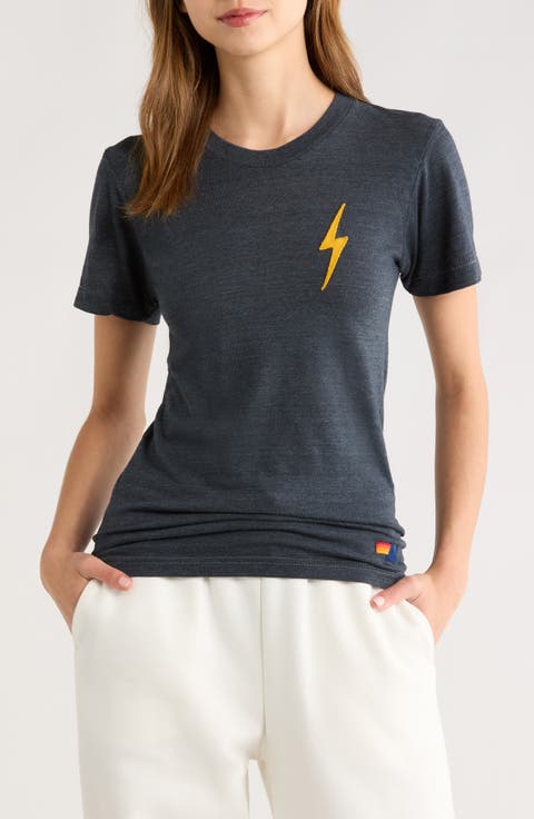 Sunset Bolt Cotton Graphic T-Shirt