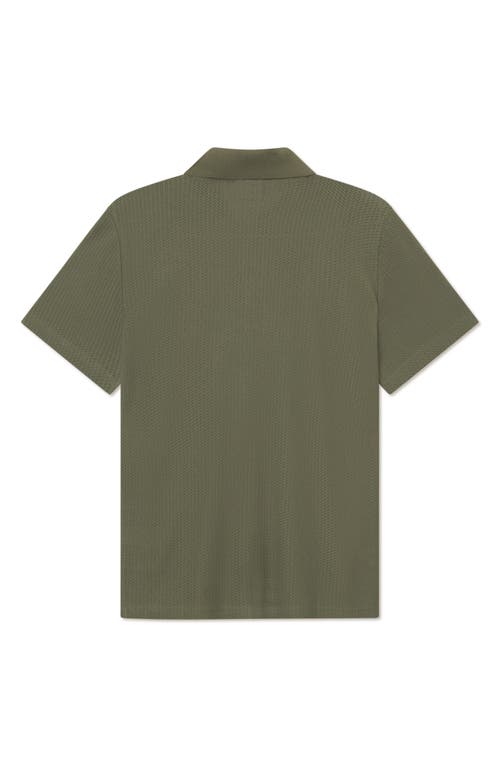 Les Deux Axel Pointelle Short Sleeve Organic Cotton Button-up Shirt