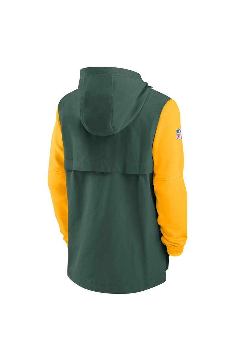 Nike Men's Nike Green/Gold Green Bay Packers Sideline Player Quarter-Zip Hoodie, Alternate, color, 