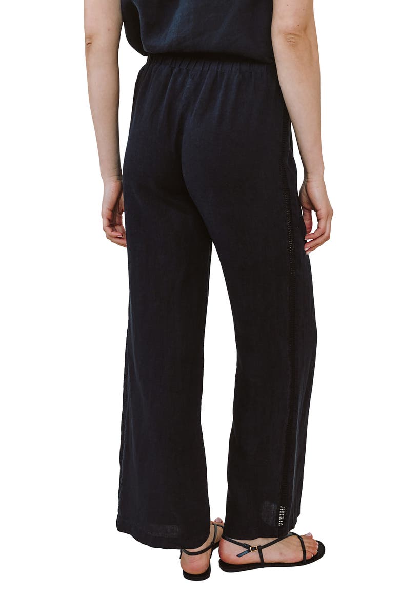 Bella Dahl Wide Leg Linen Pants, Alternate, color, Black