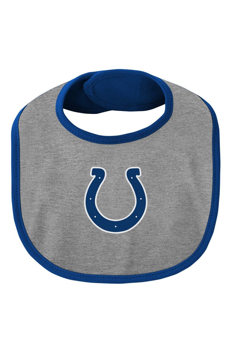 Outerstuff Newborn & Infant Royal/Gray Indianapolis Colts Little Champ Three-Piece Bodysuit Bib & Booties Set, Alternate, color, Royal