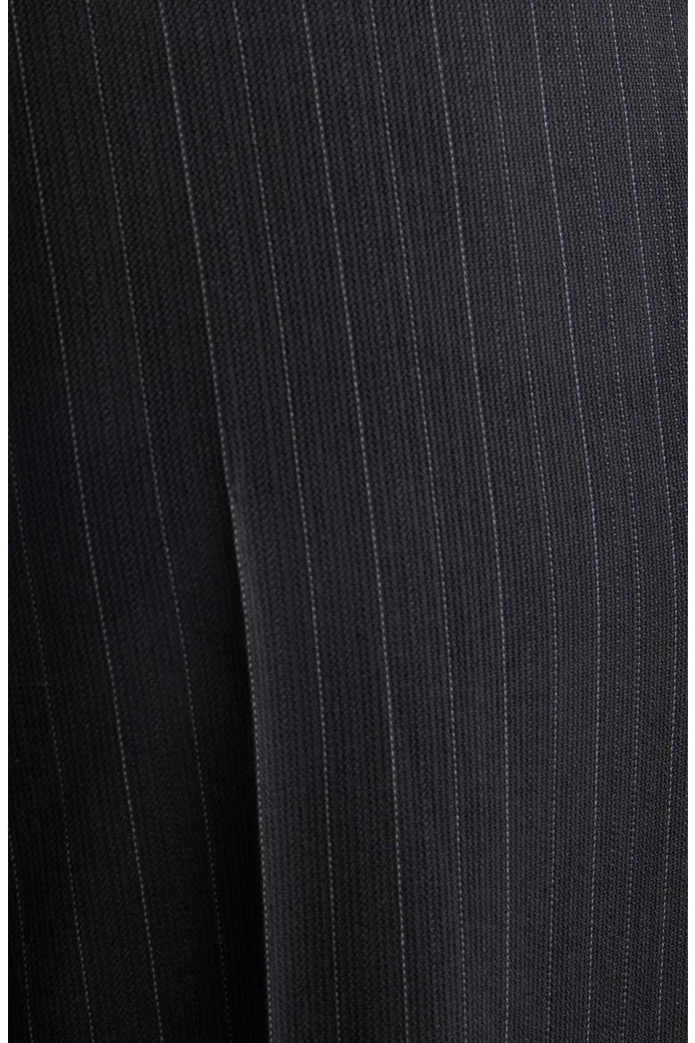 Pinstripe Wide Leg Pants, Alternate, color, NOIR/ GRIS