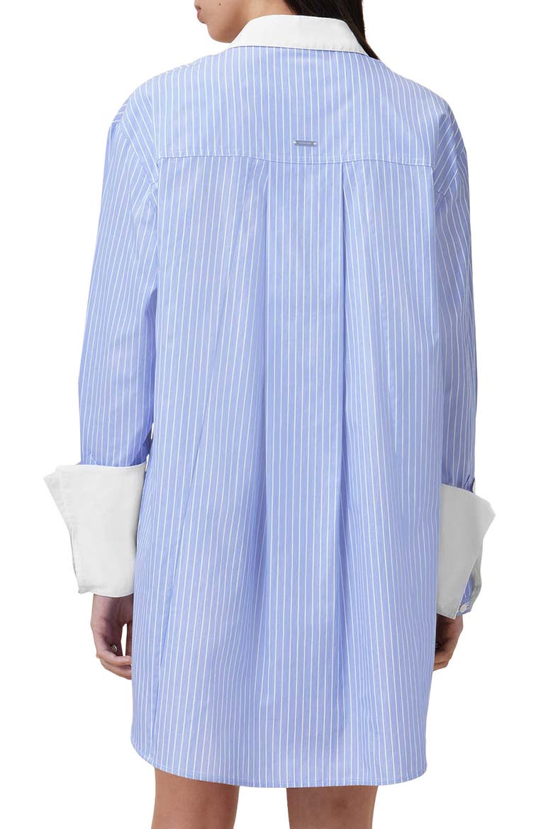 Alber Stripe Long Sleeve Shirtdress, Alternate, color, BLUE/ WHITE