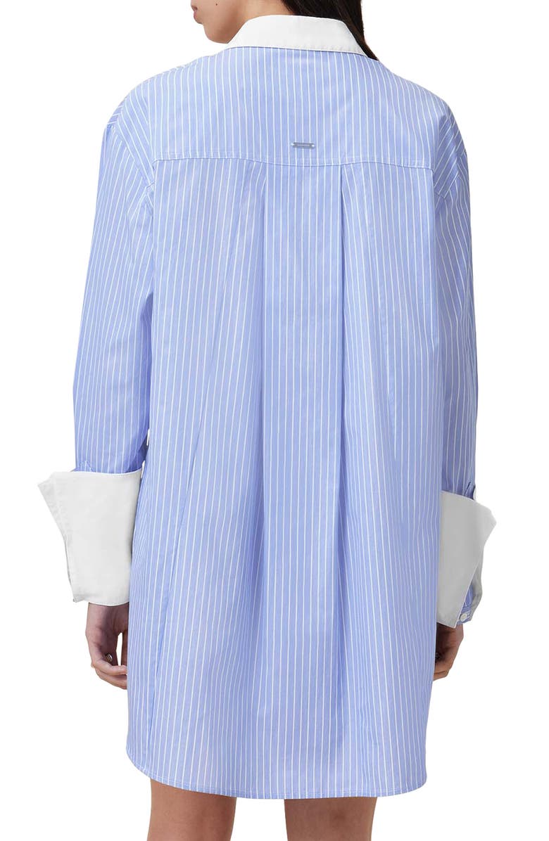 AllSaints Alber Stripe Long Sleeve Shirtdress, Alternate, color, Blue/ White