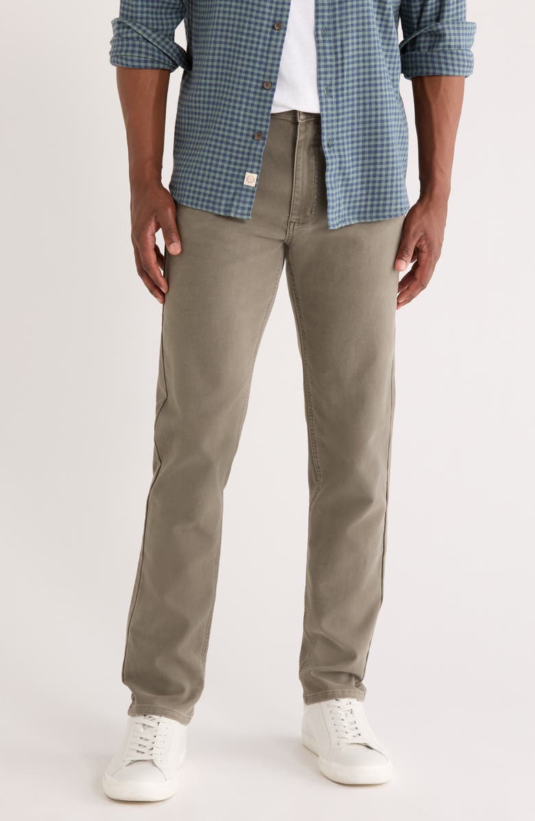 Marine Layer Flex Slim Straight Leg Stretch Twill Pants, Main, color, Olive