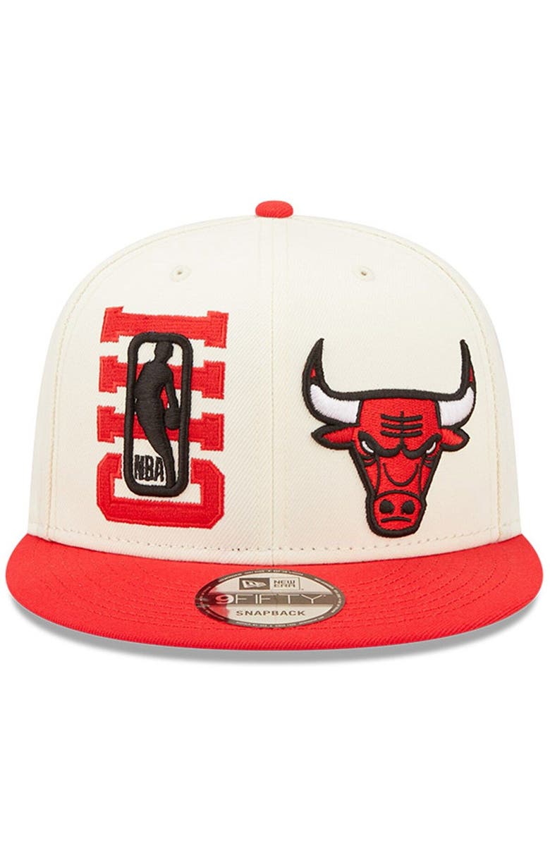 New Era Men's New Era Cream/Red Chicago Bulls 2022 NBA Draft 9FIFTY Snapback Adjustable Hat, Alternate, color, 