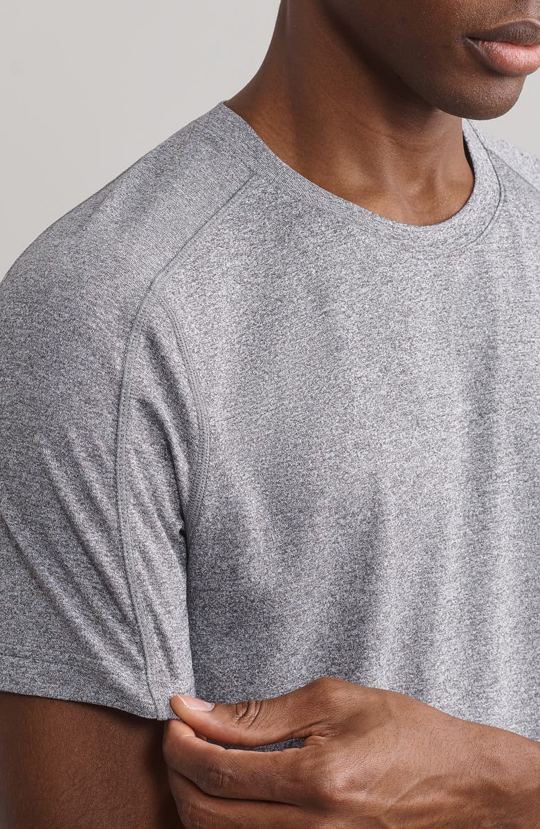 Rhone Invictus Perforated Performance T-Shirt, Alternate, color, Gravel Heather