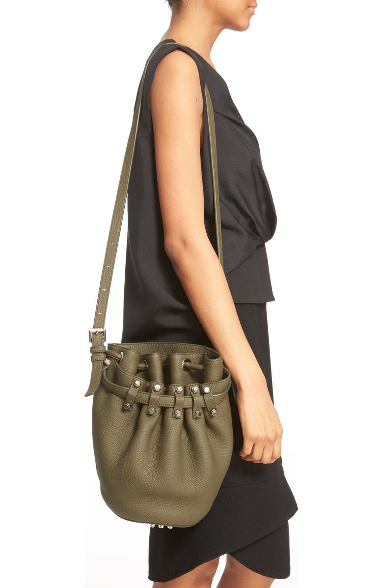 Alexander Wang 'Small Diego - Nickel' Leather Bucket Bag, Alternate, color,