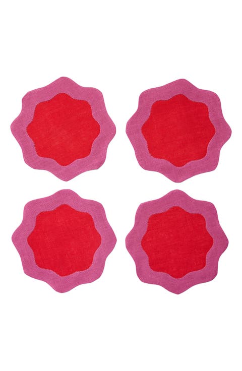 Ondulato Set of 6 Linen Cocktail Napkins