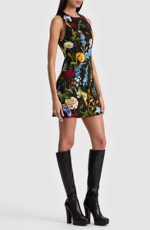Alice And Olivia Wynell A-line Mini Dress Social Hour Black In Black