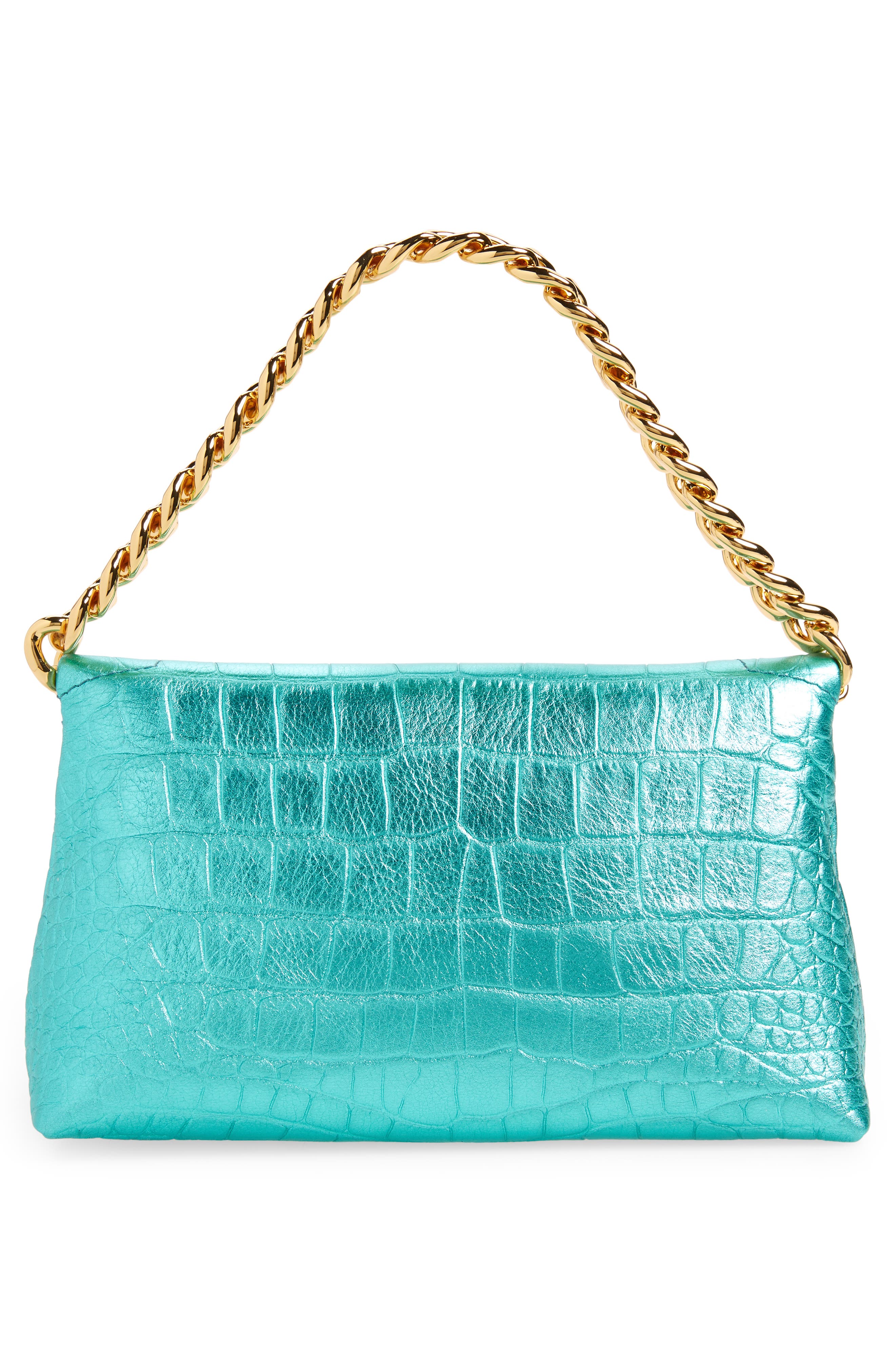 TOM FORD Mini Metallic Croc Embossed Leather Shoulder Bag, Alternate, color, 