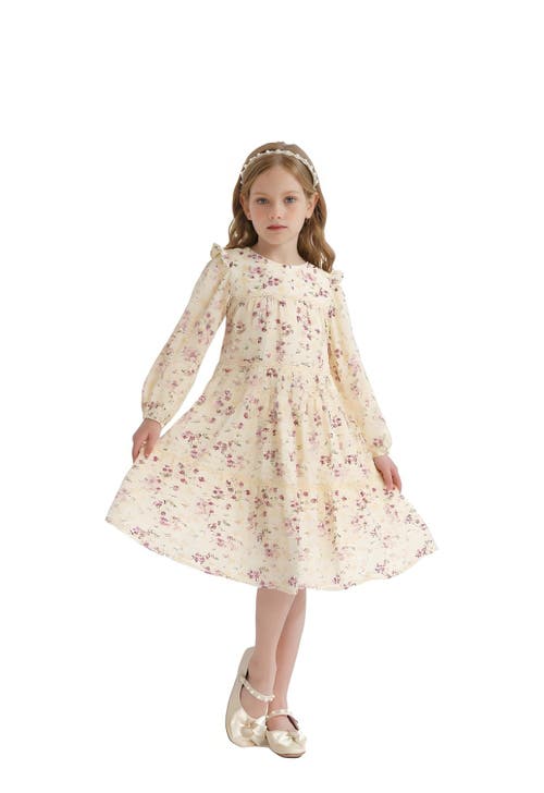 Sweet Cactus Floral Ruffle Dress In Neutral