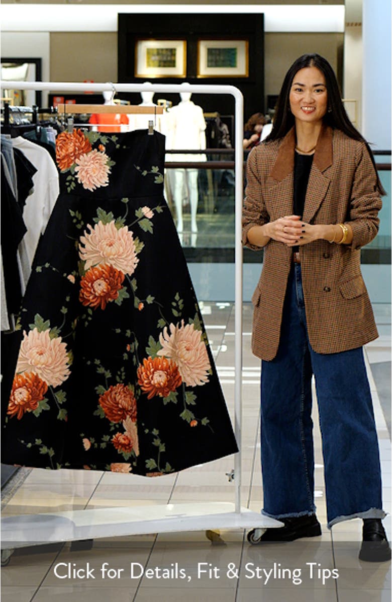 Fiora Floral Strapless Satin Gown, sales video thumbnail