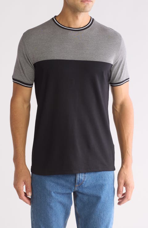 Tipped Colorblock Crewneck T-Shirt