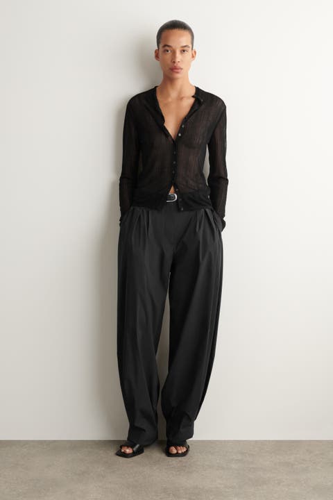Pleated Cotton-blend Balloon Pants