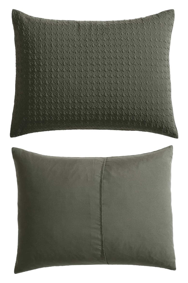 Houndstooth Embossed Comforter Set, Alternate, color, GREEN
