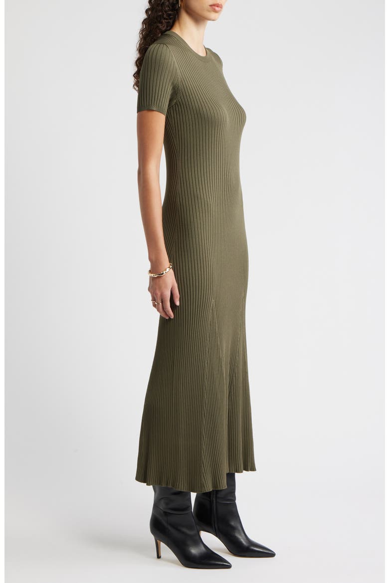 Rib Knit Dress, Alternate, color, OLIVE SARMA
