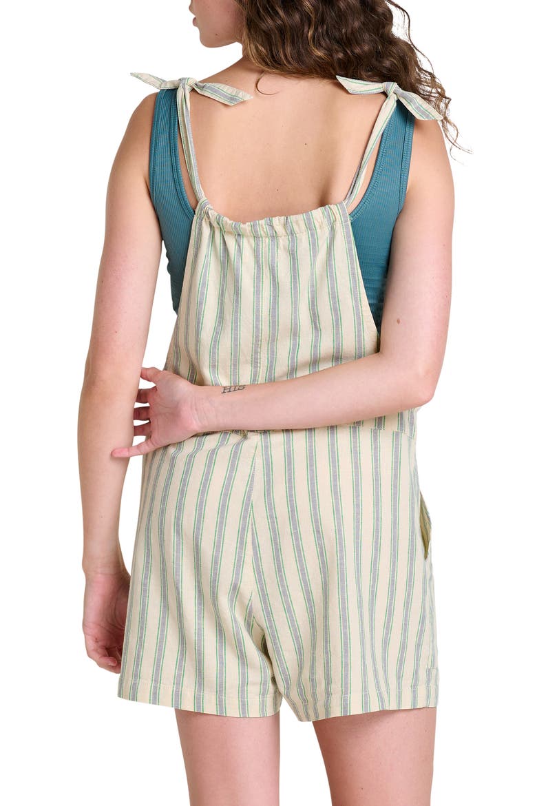 Taj Tie Strap Hemp Blend Shortalls, Alternate, color, BARLEY STRIPE