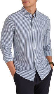 Rhone Commuter Slim Fit Stripe Performance Button-Up Shirt