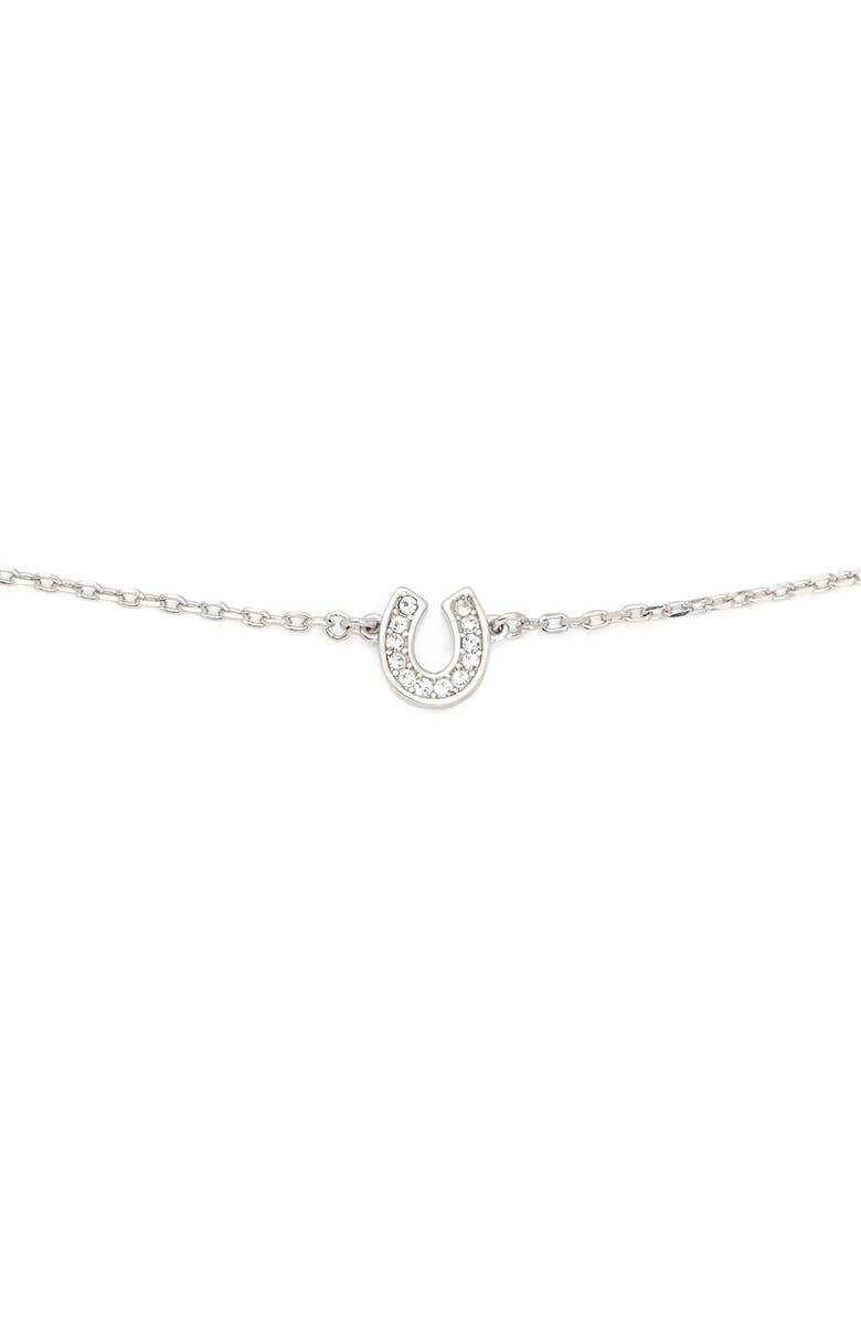 Kate Spade New York pavé horseshoe charm bracelet, Alternate, color, Clear/ Silver