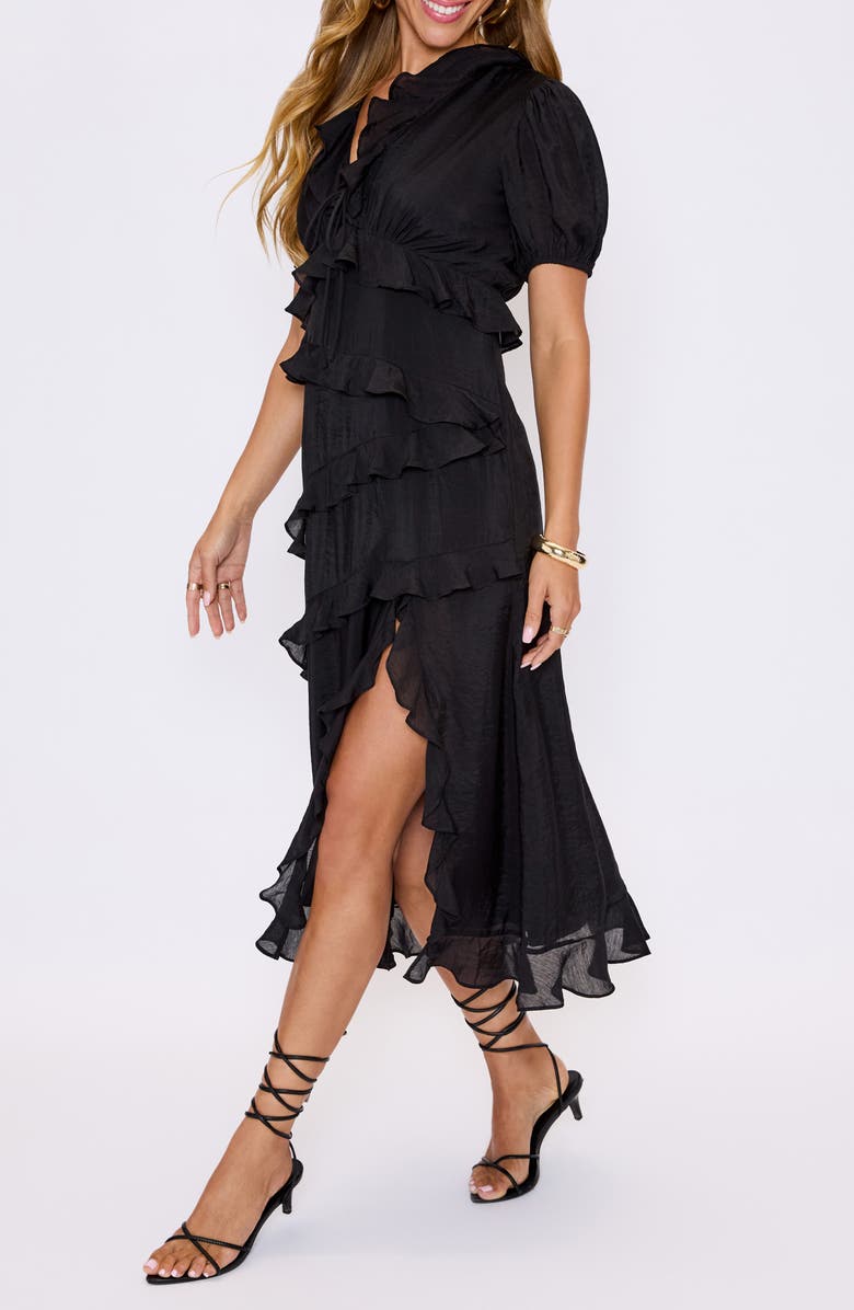 VICI Collection Noir Nights Ruffle Dress, Alternate, color,