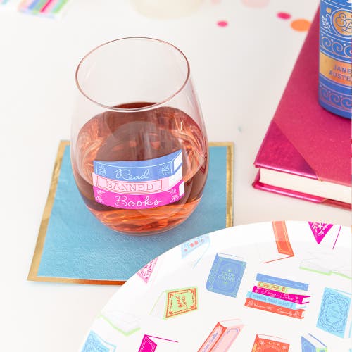 Jollity & Co Book Club Wine Glass In Read Banned Books