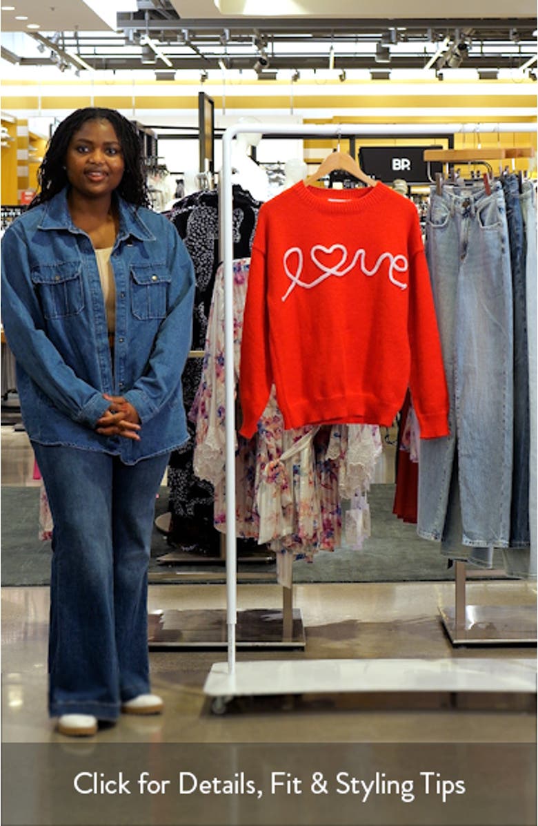 Love Embroidered Graphic Crewneck Sweater, sales video thumbnail