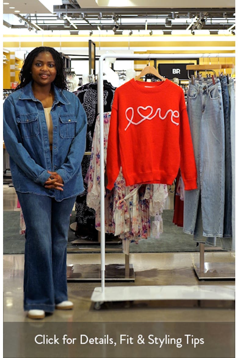 Love Embroidered Graphic Crewneck Sweater video