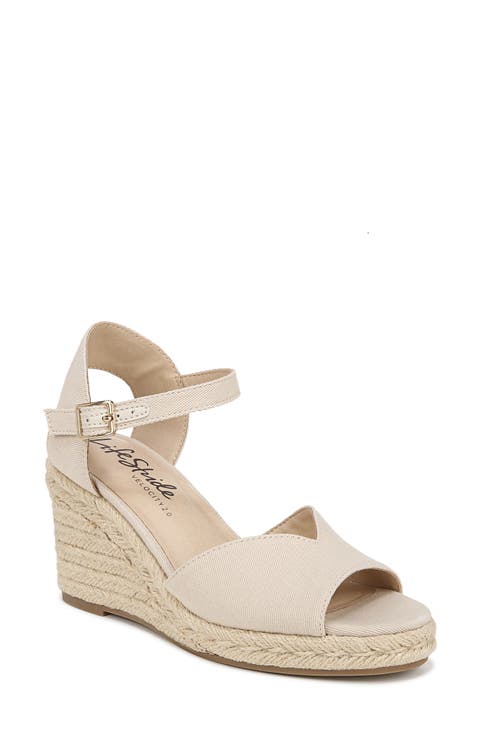 Tess Ankle Strap Espadrille Platform Wedge Sandal (Women)