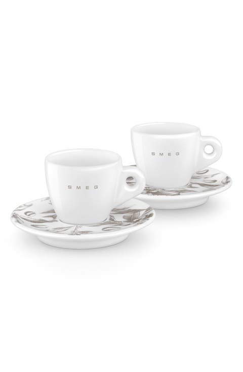 Collezione Style 4-Piece Espresso Cup & Saucer Set