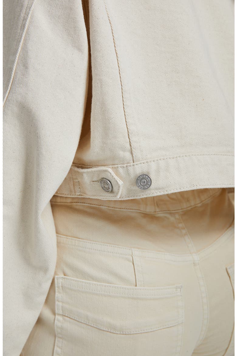 Crop Denim Trucker Jacket, Alternate, color, NATURAL