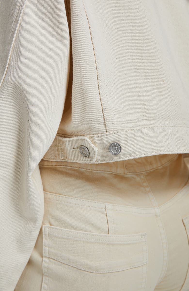 Bayeas Crop Denim Trucker Jacket, Alternate, color, Natural
