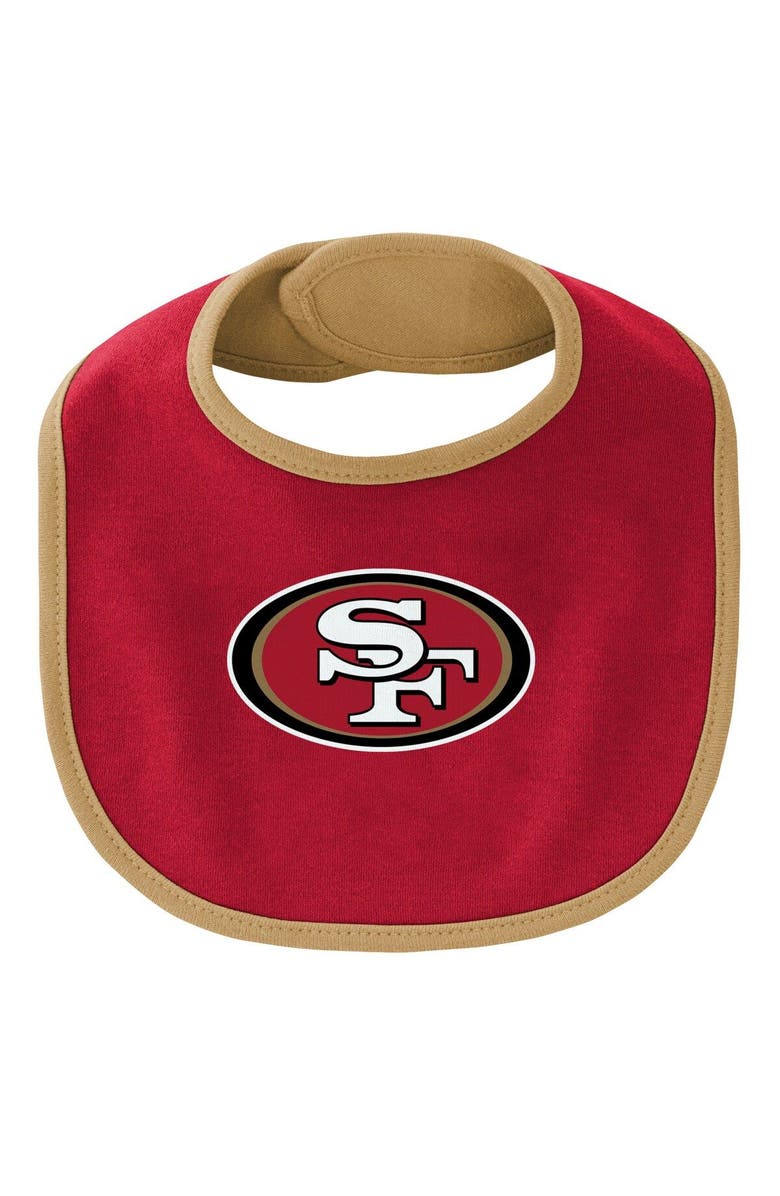 Outerstuff Newborn & Infant Scarlet/Gold San Francisco 49ers Little Champ Three-Piece Bodysuit Bib & Booties Set, Alternate, color,