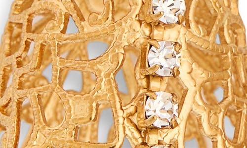 Kenneth Jay Lane Crystal Filigree Drop Earrings In Gold