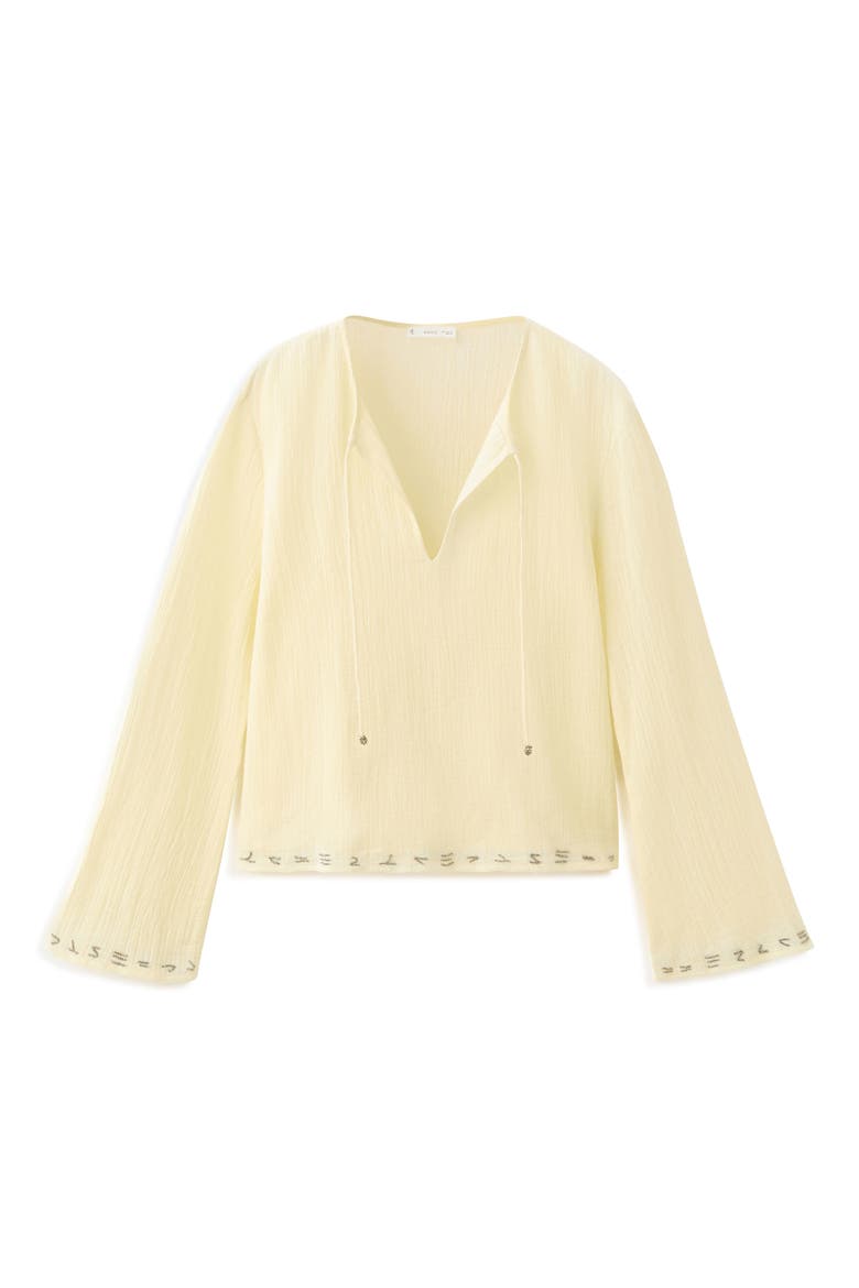 Beaded Cotton Top, Alternate, color, YELLOW