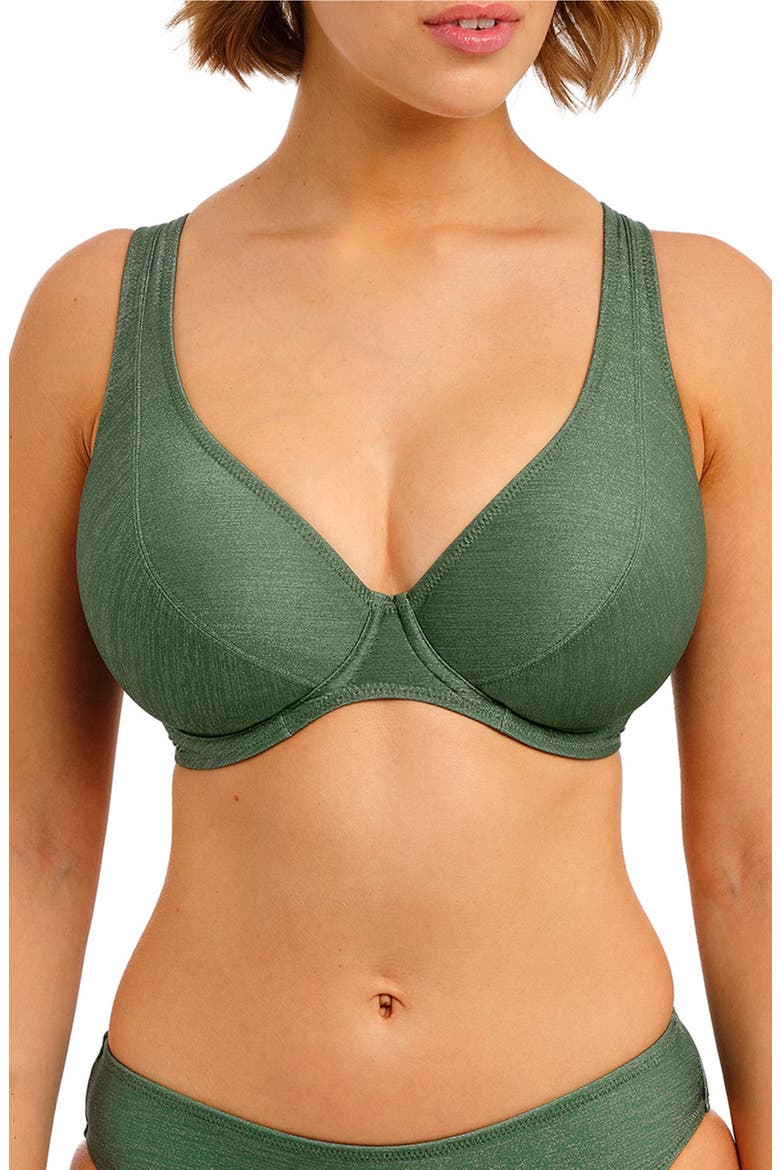 Arizona Wave Underwire High Apex Bikini Top, Main, color, FERN