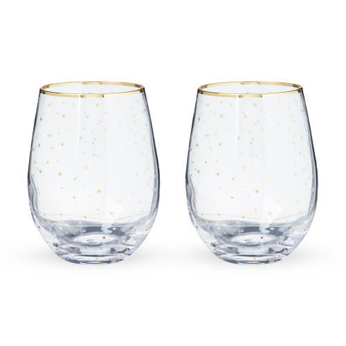 Twine Starlight Stemless Wine Glasses Set Of 2 In Gold