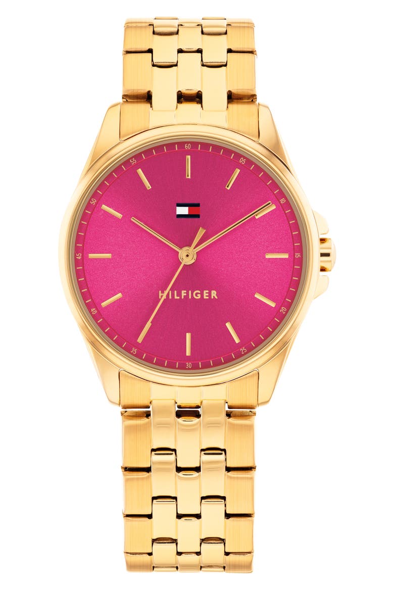Jade Link Bracelet Watch, Main, color, PINK
