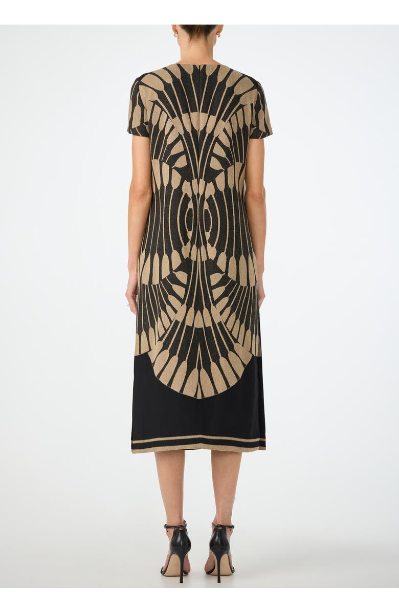 Trina Turk Sugarita Printed Midi T-Shirt Dress, Alternate, color, Black/Camel